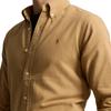 Polo Ralph Lauren Solid Color Polo Collar Single-Breasted Long Sleeve Shirt With Embroidered Pony Men Shirts Camel MNPOWOV16823884-260