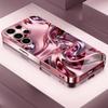 Metallisch pinke Textur Madam pink Glas Handyhülle für Samsung Galaxy S26 S25 S24 S23 S22 S21 FE Ultra Plus Stoßfest Weiblich