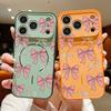 Magnético Para Magsafe Funda Para iPhone 17 Pro Max Patrón de Lazos Rosas Cubierta con Sensación de Piel Para iPhone 16 15 14 13 Pro Max