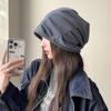 Women's Hat with Big Head Surround Baotou Hat Early Autumn Thin Face Showing Small Cold Hat Korean Version Versatile Pile Hat Trendy
