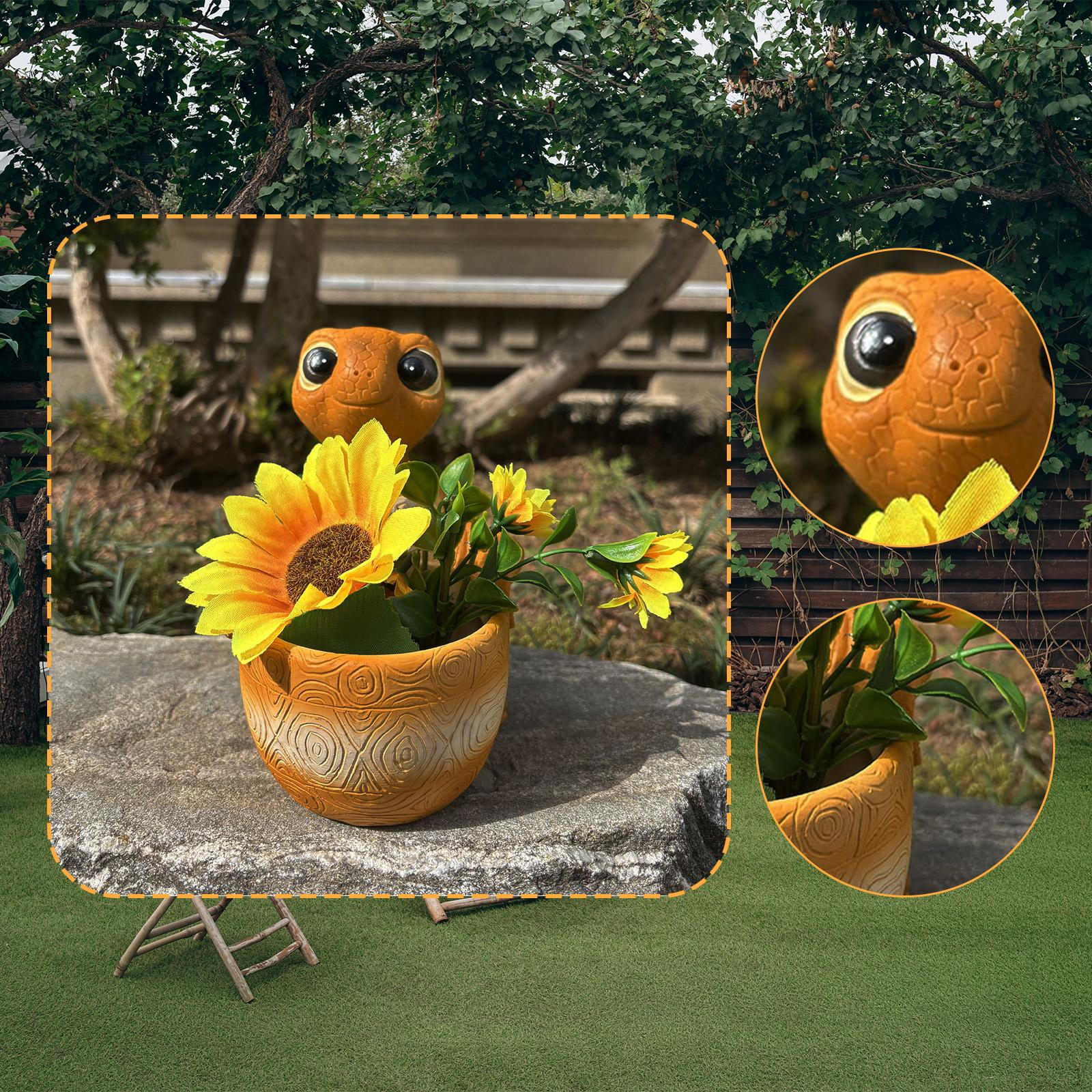 

Дизайн животного Цветочный горшок Смола Кашпо Бонсай Коллекционный Домашний декор Фигурка Уличное украшение зелёный