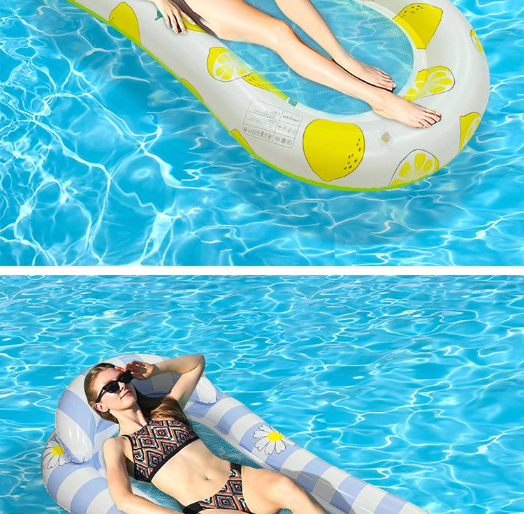 Inflatable Summer PVC Floating Bed with Sunshade and Backrest
