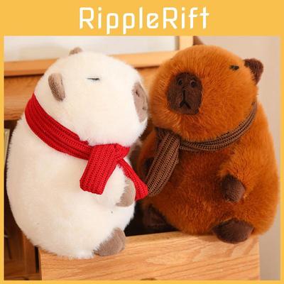 Niedliches Capybara-Plüschtier in Weiß und Braun – ideal als Dekoration für Zuhause und als kuscheliges Kissen.