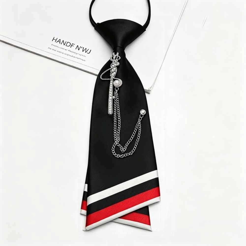 No-Sew Design Beaded Floral Tie Pearl Chain Decoration Pearl Chain Necktie  Daily Wear