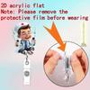 2D Flat Cute Medical Acrylic ID Badge Holder With Retractable Reel Detachable Lanyard, Durable Nurse Card Clip With Smiling Doctor Nurse Pattern