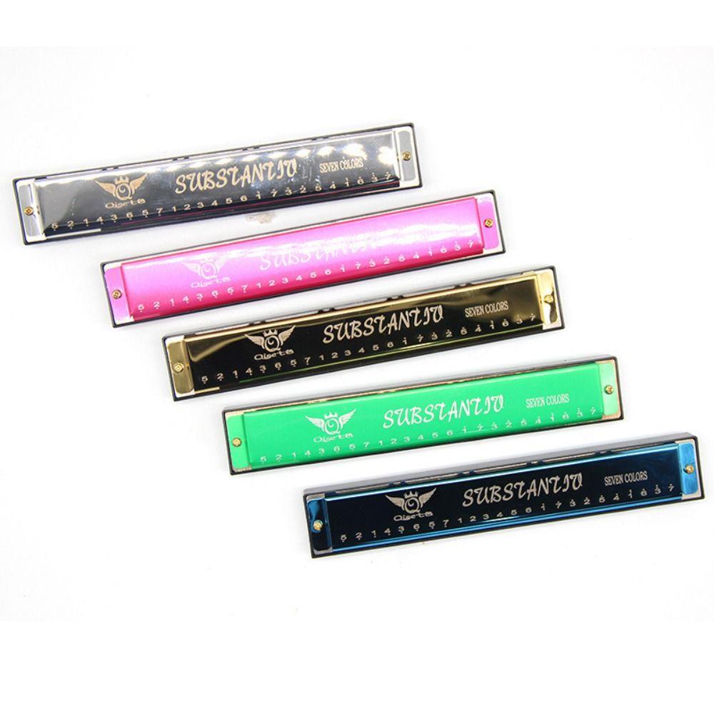 Tremolo Harmonica 24 Hole Harmonica Double Row Blues Harmonica C-key Harmonica Student