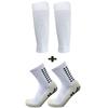 Soccer Shin Guards 2 Pairs Set Men Grip Soccer Socks and Knee Pads Adult Youth Non Slip Leg Football Sports Calf Sleeves