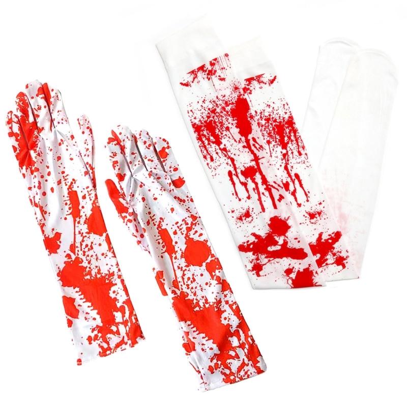 Sturdy Polyester Halloweens Prop Set Including Gloves Socks Apron for Horror Theme Parties