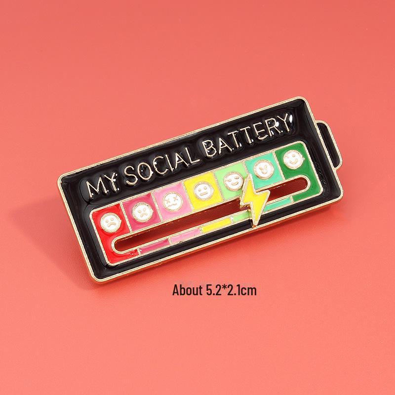 Creative Mood-Conversion Badge: Metal Slide-On Brooch for Women