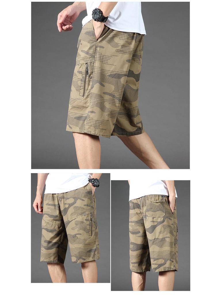 Men's Plus Size Casual Camouflage 7-Point Jodhpurs Shorts