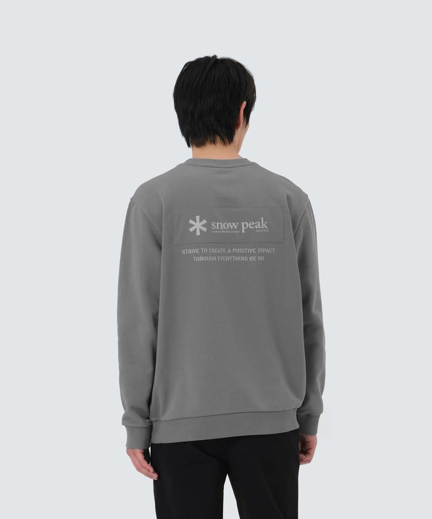 Snow Peak Woven Patch Sweatshirt Dark Size L GS-S25FMFHT24, Top, Sweatshirt, Men's/Women's, Grey,