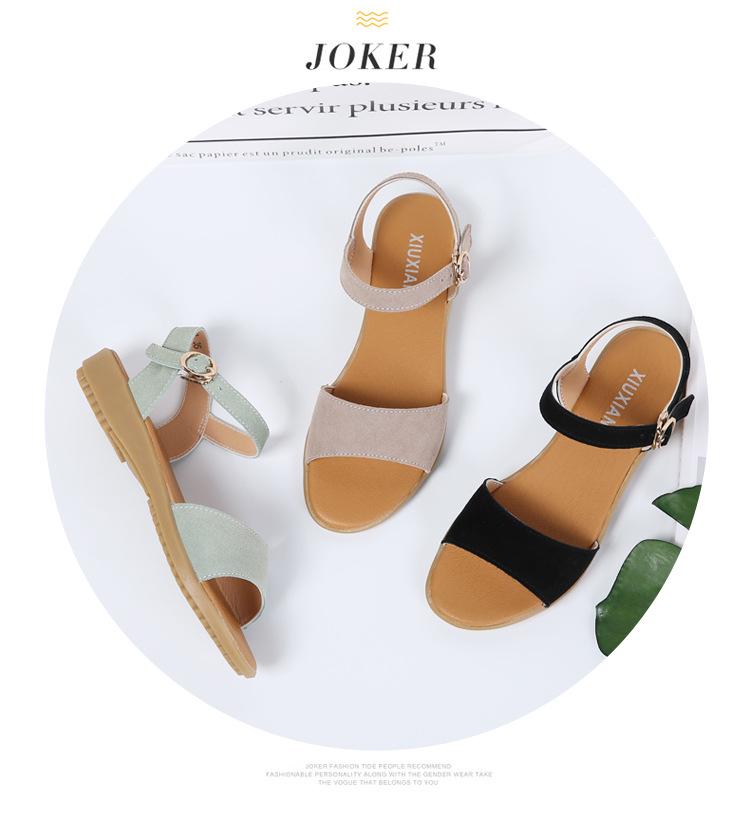 Women's Korean Style Wedge Sandals - Genuine Leather, Non-slip, Suede High Heel Platform, Fashionable Summer Footwear