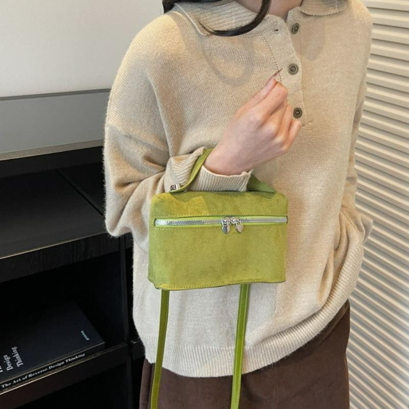 Luxury Suede Versatile Shoulder Bag Purse Fall Winter Retro Matte Crossbody Handle Bag for Women Texture Simple Satchels Bag