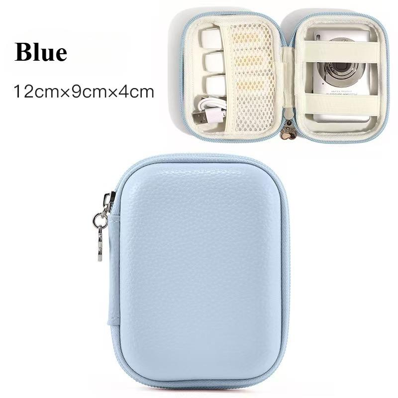 PU Leather Hard Shell Digital CCD Camera Case Small Travel Cameras Storage Holder Bag for SD Card Camera Accessories