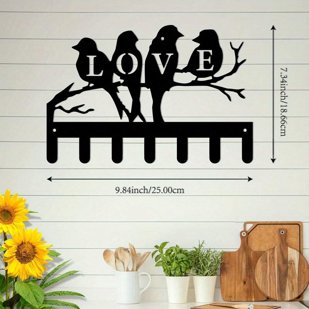 Декоративный металлический крючок для ключей в виде птицы, настенный, для ключей и аксессуаров