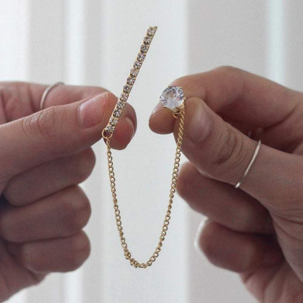 Cubic zirconia ear cuff women's accessories unique daily earrings