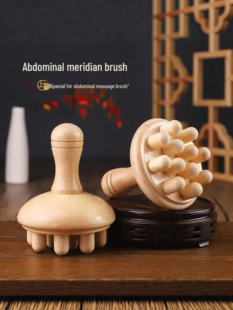 Oak Wooden Meridian Massage Brush - Full Body Muscle Soothing & Activation Tool
