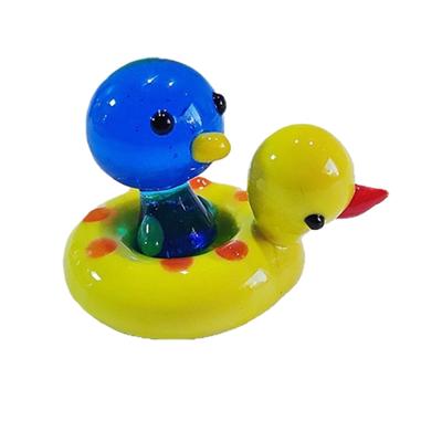 Lovely Glass Swimming Duck Figurine Decoration Home Desktop Ornament Gift For Adult Kids Home Office Tabletop Display