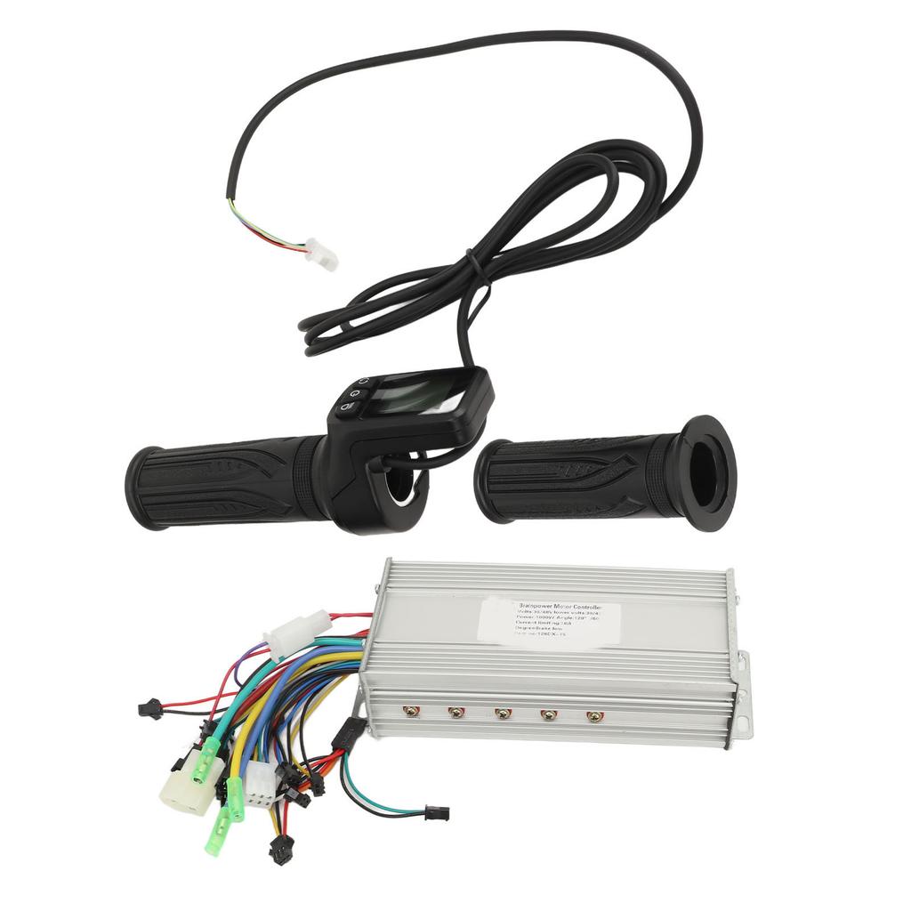 36V 48V 1000W 38A Electric Bike Motor Brushless Controller with 128DX Thumb Throttle Grip LCD Display