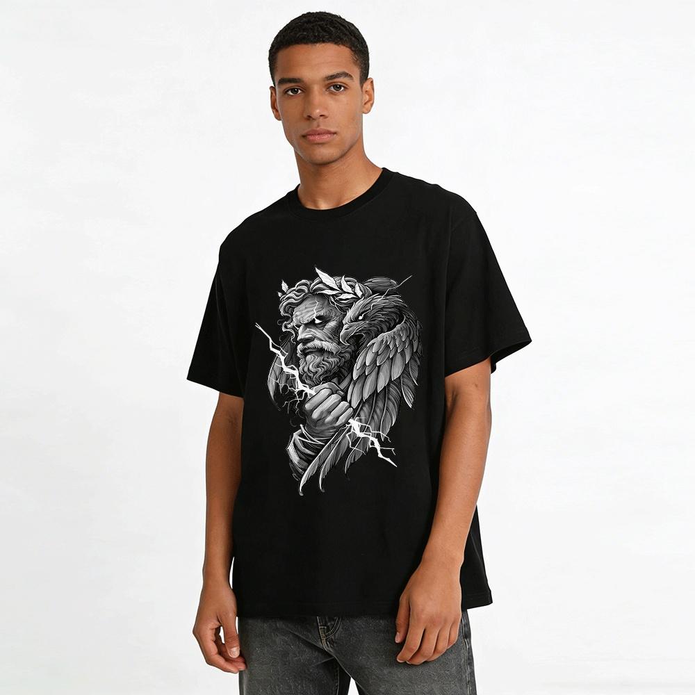 Zeus And Eagle Greek Mythology Vintage Print Casual T-Shirt Pure cotton T-shirt