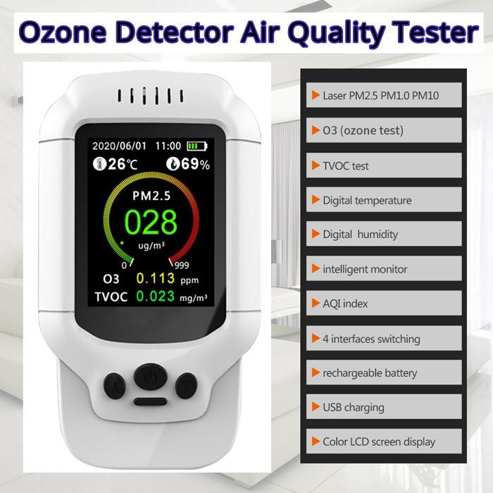 

Детектор PM2.5 O3 Озона TVOC Тестер Качества Воздуха USB Прибор 2.8 ЖК-Экран Углекислый Газ Формальдегид Пыль Дымка