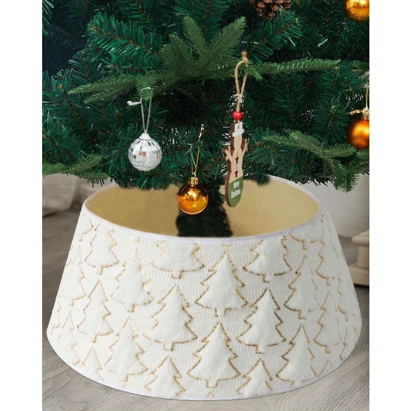 1pcs Plush Christmas Tree Skirt with Festive Decorations for Xmas Scene Fluffy Tree Surround Home Party Decoration Accessories