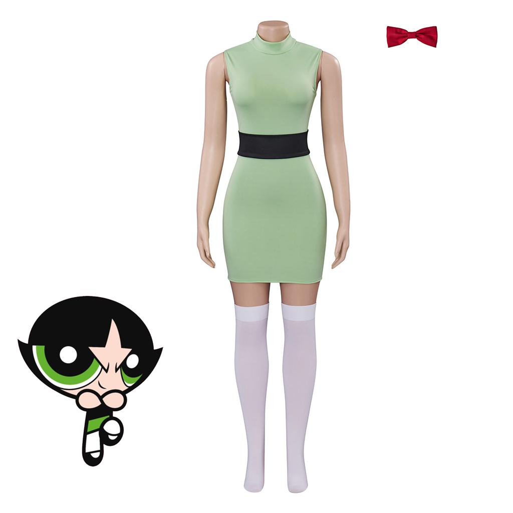 Sieviešu Powerpuff meiteņu kostīmu komplekts Blossom
