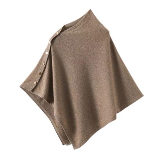 Winter Shawl Solid Color Buttons Closure Autumn Winter Shawl Tops Solid Color Soft Cozy Thickened Women Shawl
