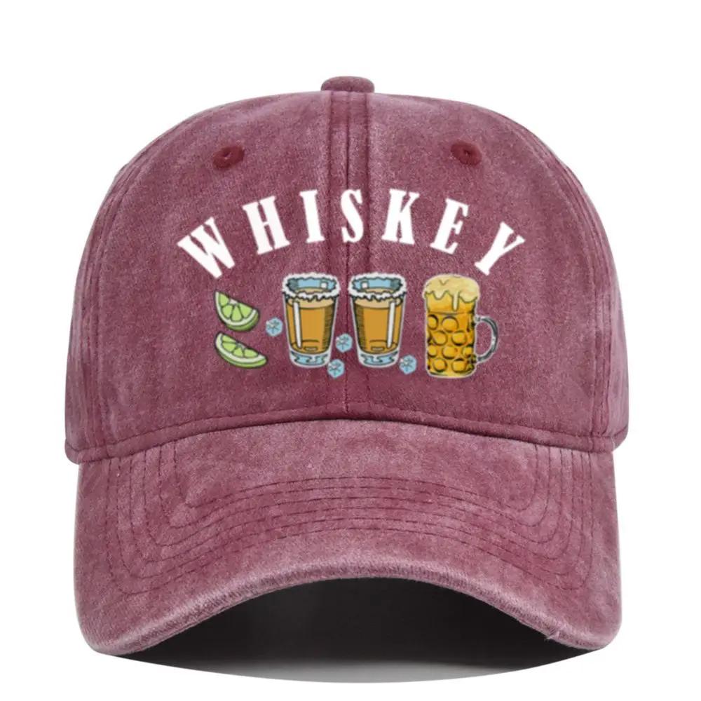Washed Beer Baseball Cap Cup Retro Printed Baseball Camen's and Women's Washed Aged Sun Hat Casual Fashion