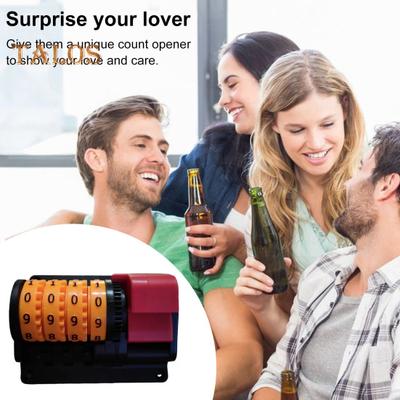 Beer Bottle Opener Wall Mounted Bottle Cap Remover with Digital Counter Beer Drinking Accessory for Bar Kitchen