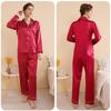 Plus Size Women's Silk Pajama Set - Long Sleeve & Pants for Spring/Summer