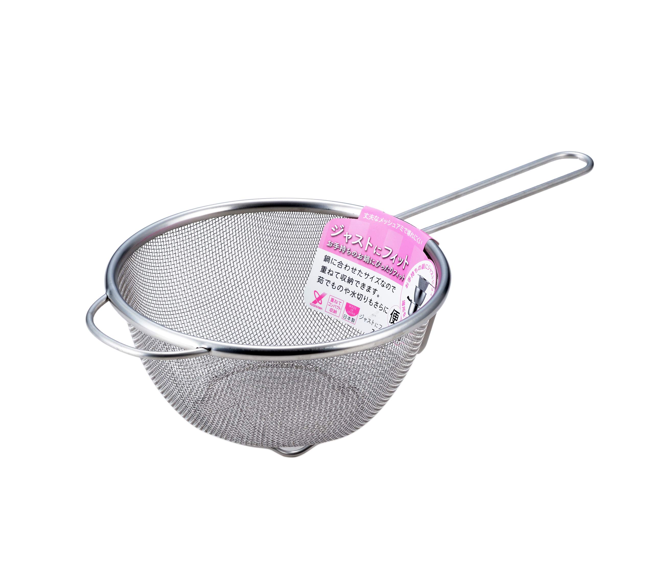 

Yoshikawa Stainless Steel Strainer with Handle, 16cm, Made in Japan, Fits Perfectly, Gift Wrapping Available, SJ1387