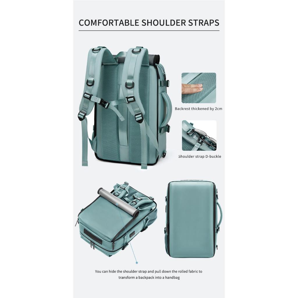 Men's Large Capacity Travel Backpack with Shoe Compartment, 17.3-Inch Laptop Bag, Adjustable Shoulder Straps, Multiple Zippered Pockets