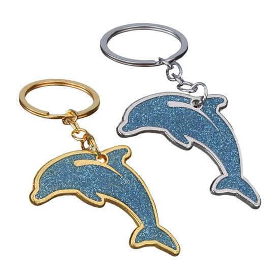 Sparkling Dolphin Keychain Pendant Lightweight Metal Keychains Creative Cartoon Animal Keyring Sea Themed Keychain for Men Women