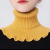 Winter Knit Warm Neck Collar Neck Scarf Women Solid Color Ruffle Scarf Windproof Soft Warm Turtleneck Scarf Elastic Neck Sleeve