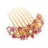 Classic Stable 7 Teeth Bridal Hair Comb Women Colorful Rhinestone Flower Fork for Dating