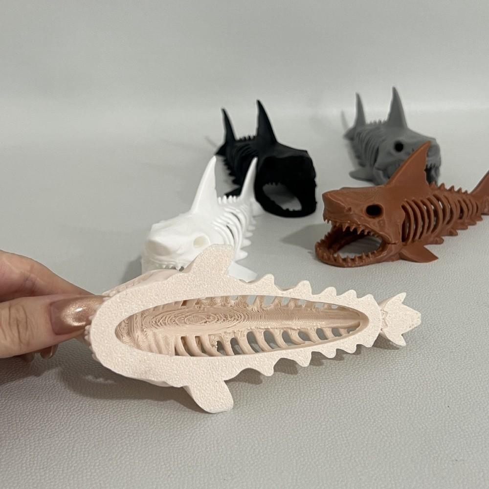 Unpainted Shark Skeleton Hideaway House 3D Printed Aquarium Underground Cave  Aquarium