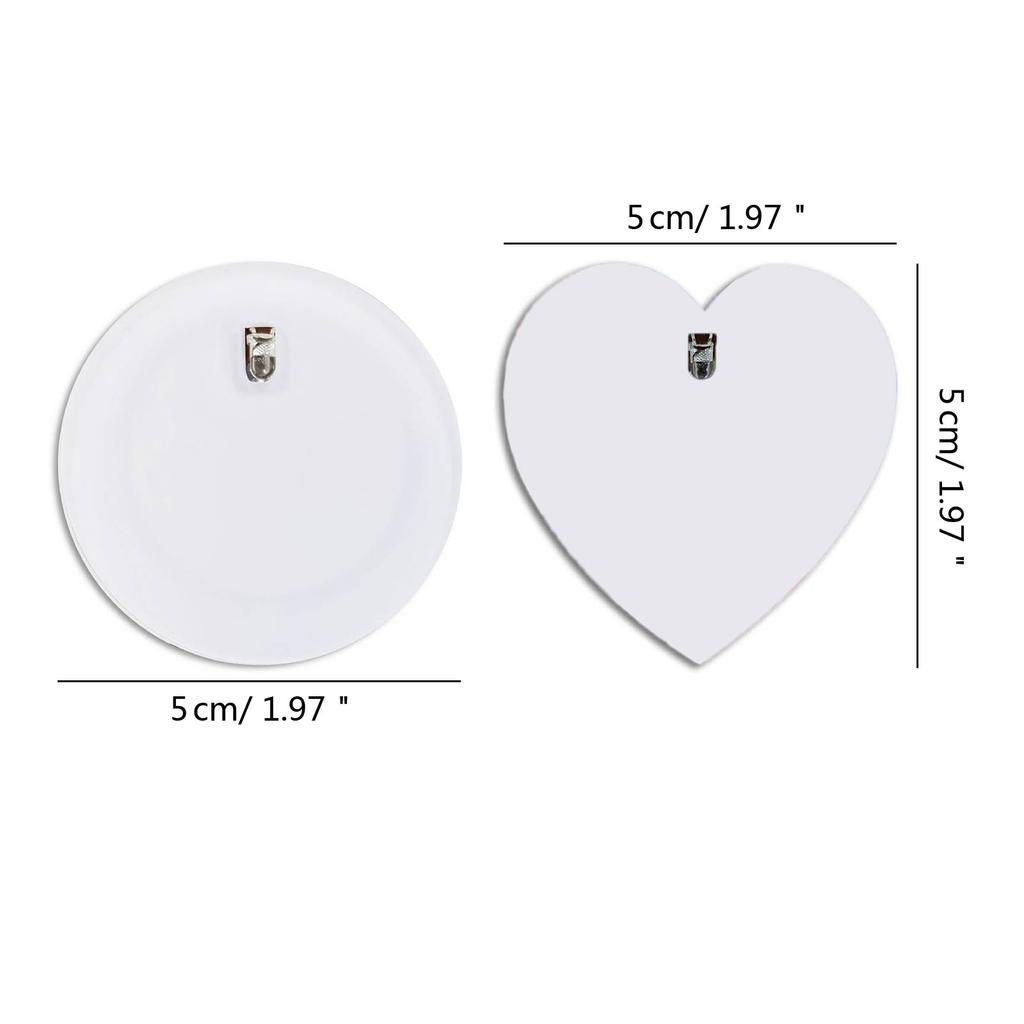 Sublimation Blank Badge DIY Heat Transfer Button Pin Personalized Acrylic Brooch With LED Light for DIY Crafts Lapel