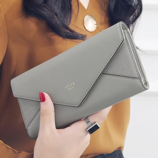 Women Wallets Designer Envelope Clutch For Women Hasp Coin Purse Card Holder Female Long Wallet