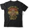 Breathe Relax & Accept The Crazy Sloth Yoga Cute T Shirt Black Graphic Unisex Tee Shirt
