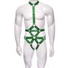 Men's Adjustable Elastic Open-Crotch Bodysuit for SM Training