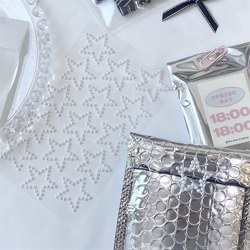 Bellissimi adesivi 3D con strass di cristallo lucido e stelle di perle, album di ritagli, custodie per telefono fai da te, decorazioni per spettacoli di danza, adesivi per il viso.