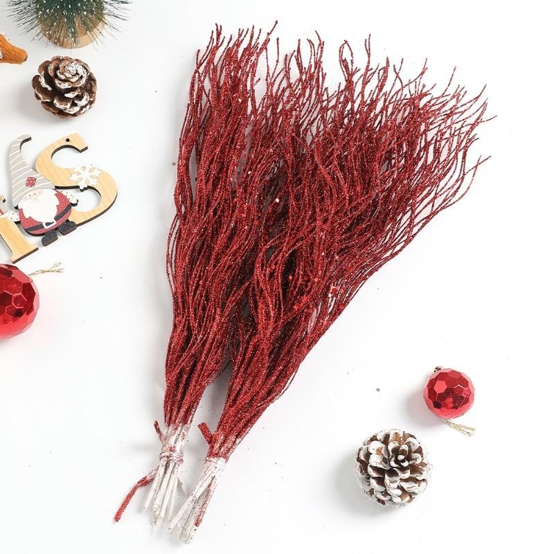 

8Pcs Glitter Artificial Berry Branches Christmas Decoration Christmas Tree Ornament for Home Decor New Year Party Gifts Supplies 8Pcs