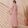 Middle Eastern Muslim Women's Two-Piece Abaya Dress with Belt
