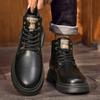 Fashion Winter Desert Boots British Style Men Casual Leather Cowboy Boots Business Dress Shoes Male Ankle Boots Lace Up High-top Shoes