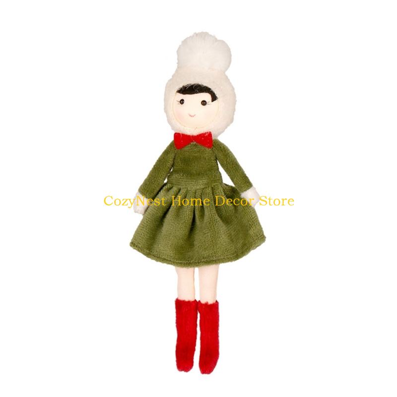 92MF Scandinavian Girl Hanging Doll Christmas Tree Decoration Christmas Tree Ornament зелёный