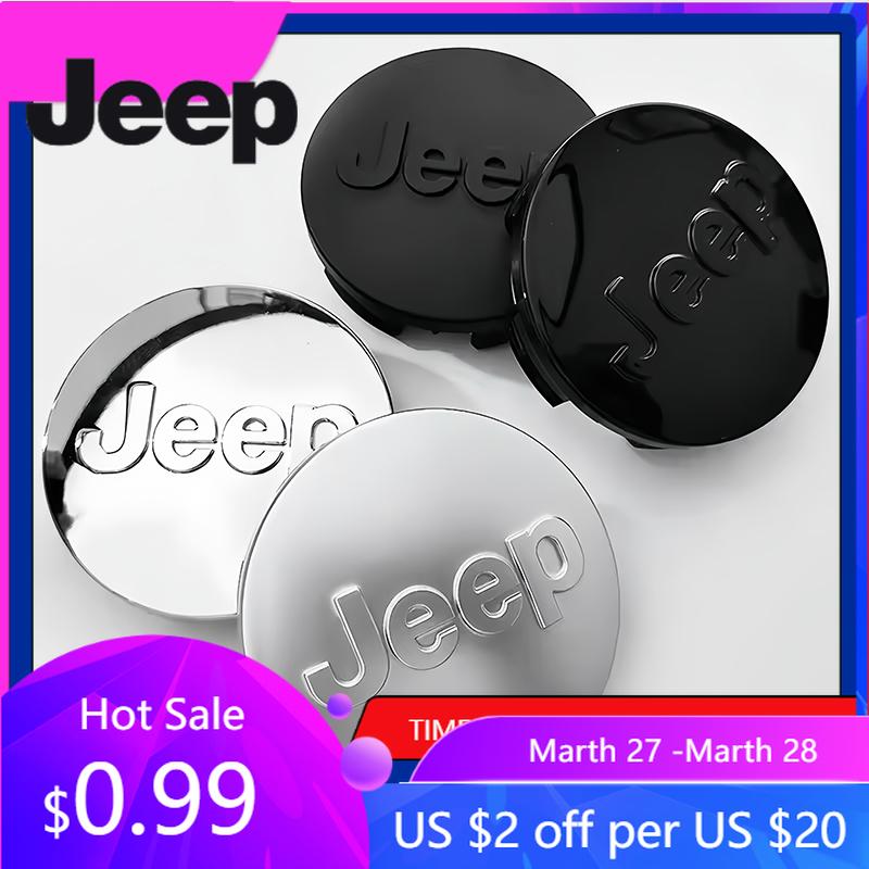 For Jeep 4Pcs 55mm 56mm Car Wheel Center Cover Sticker Hub Cap Decoration For Jeep Wrangler Grand Cherokee Avenger Compass Wa