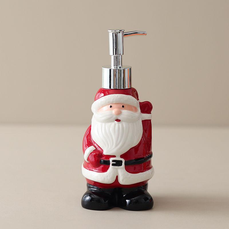 Painted Christmas Ceramic Lotion Bottle Hand Sanitizer Shampoo Moisture Bottled Hotel Press Soap Dispenser Bathroom Accessories