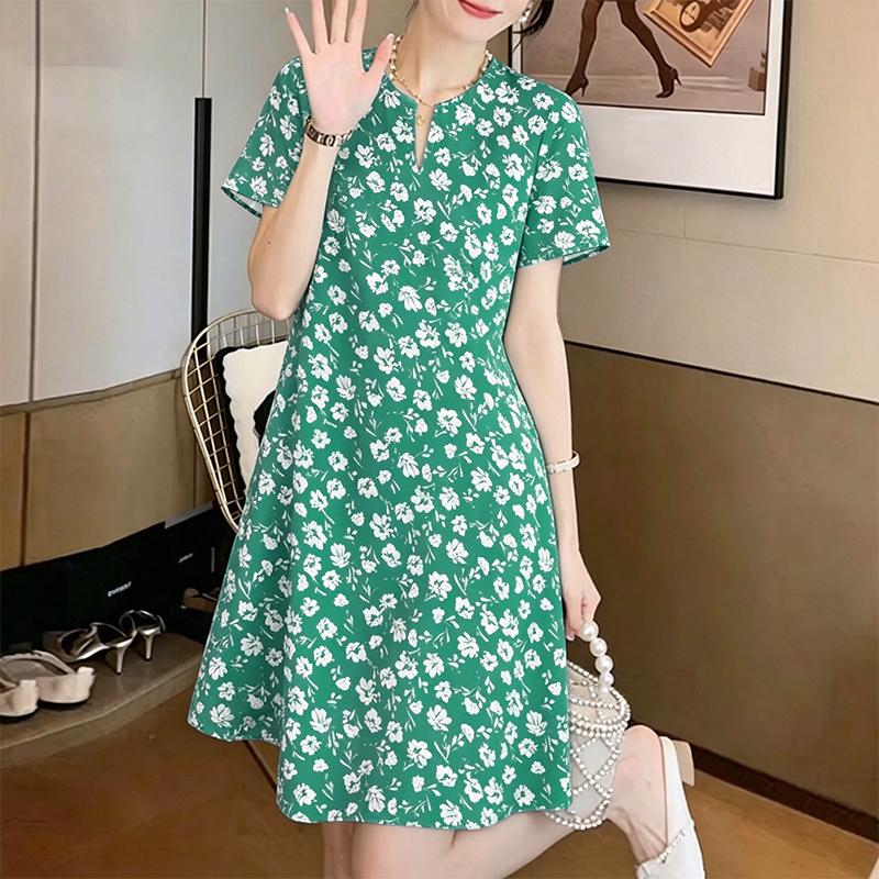 ZANZEA Women V-Neck Loose Summer Casual Floral Print Short Sleeve Dress