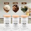 3Pcs/Set Tea Coffee Sugar Canisters Metal Coffee Bean Storage Jars Versatile Tea Coffee Sugar Container Kitchen Food Supplies
